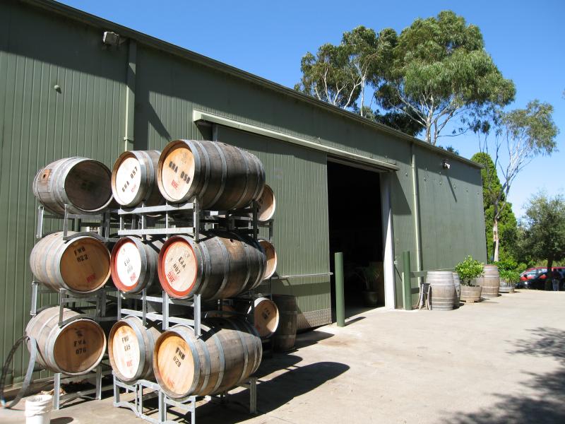 Red Hill - Red Hill Estate, Shoreham Road: Barrels outside cellar door
