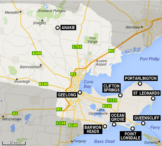 Map Of Geelong Region  Map Of Beacon