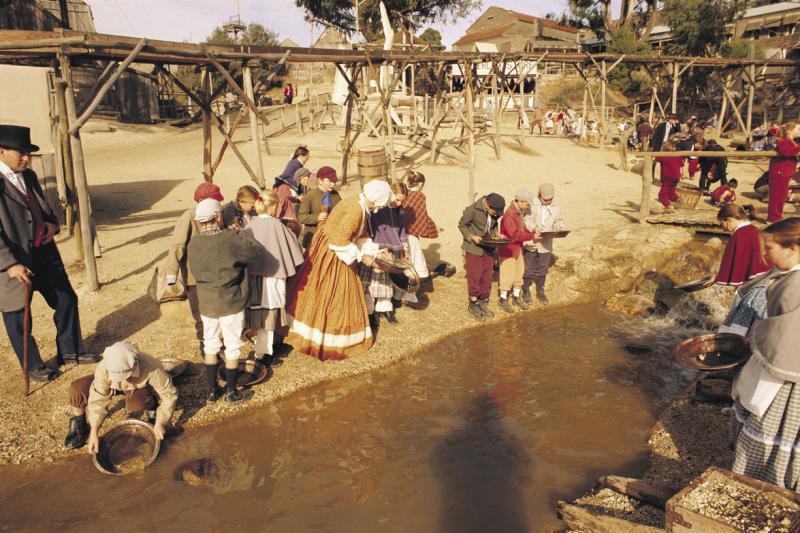Goldfields highlights - Diggings and gold panning area, Sovereign Hill