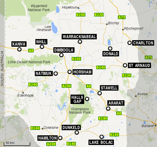 Grampians National Park Map Grampians Map - Travel Victoria: Accommodation & Visitor Guide