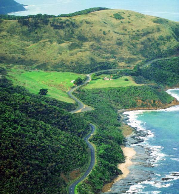 Great Ocean Road coast - Aerial view of Great Ocean Road