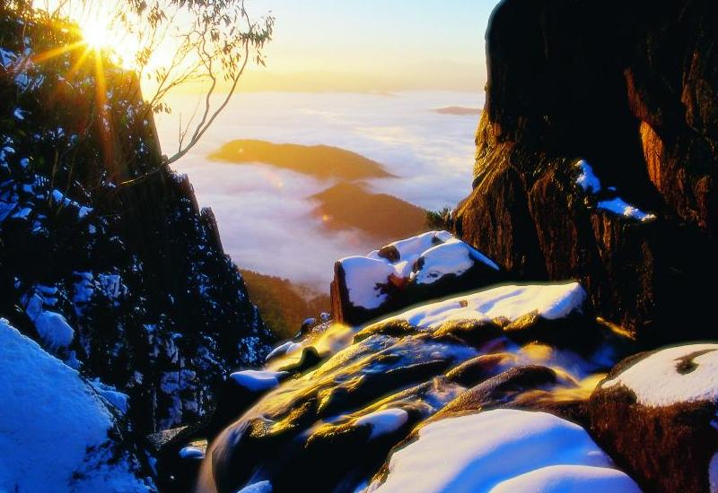 Alpine Region - A snow-covered gorge