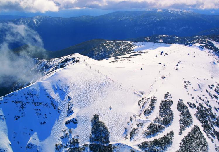Lake Eildon, Mansfield & Mt Buller - Aerial view of Mt Buller