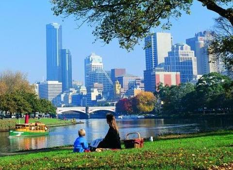 Melbourne City - Yarra River, viewed from Batman Avenue