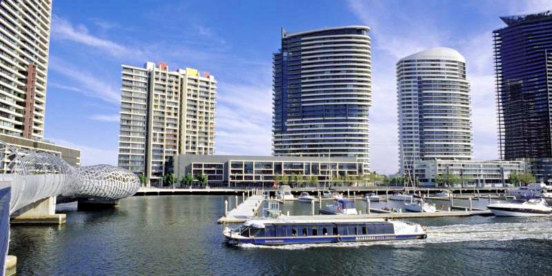 Melbourne City - Yarra's Edge precinct and Webb Bridge, Docklands