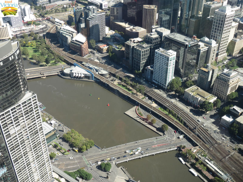 Melbourne Skydeck, Southbank - Yarra River between Kings Bridge and Queens Bridge