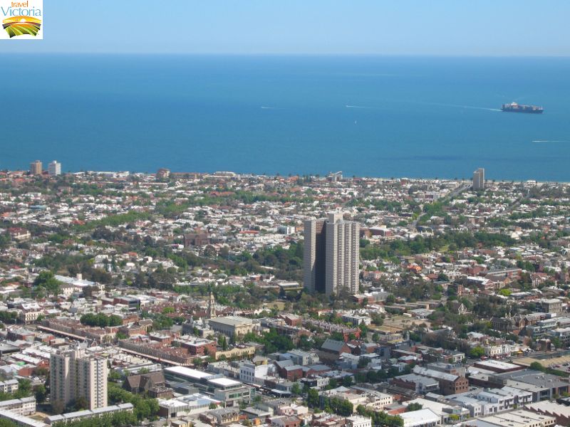 Melbourne Skydeck, Southbank - View across South Melbourne towards beach at Albert Park