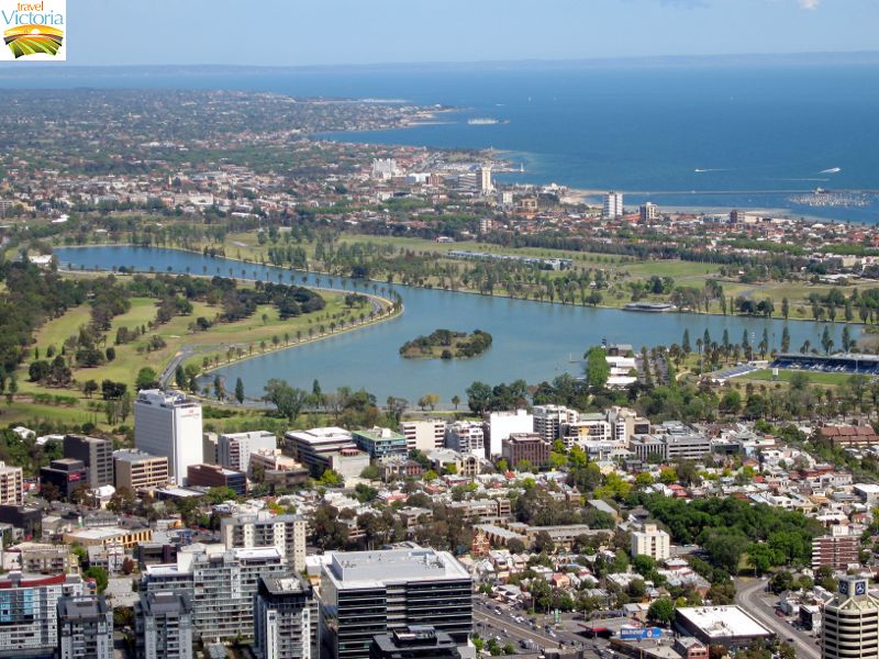 Melbourne Skydeck, Southbank - Albert Park Lake and St Kilda