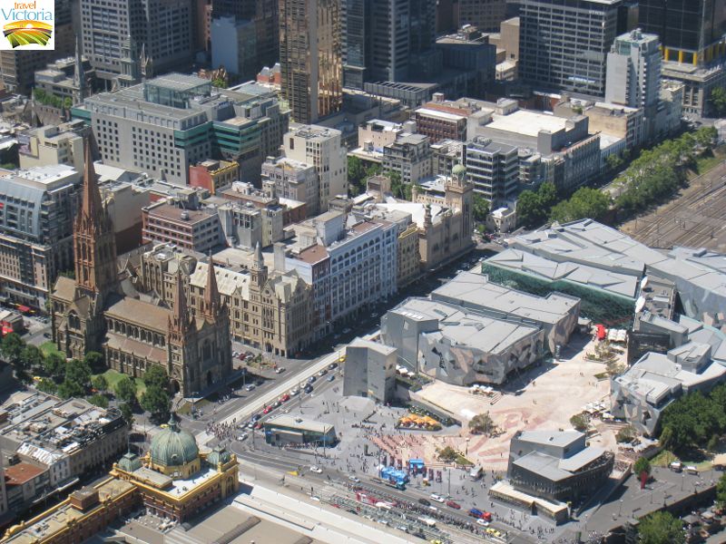 Melbourne Skydeck, Southbank - Federation Square and St Pauls Cathedral