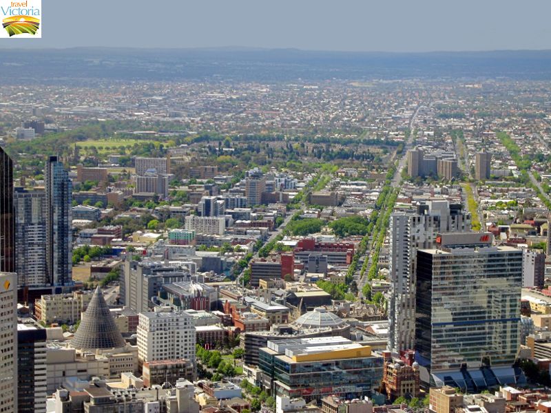 Melbourne Skydeck, Southbank - Northerly view over Melbourne CBD towards Carlton