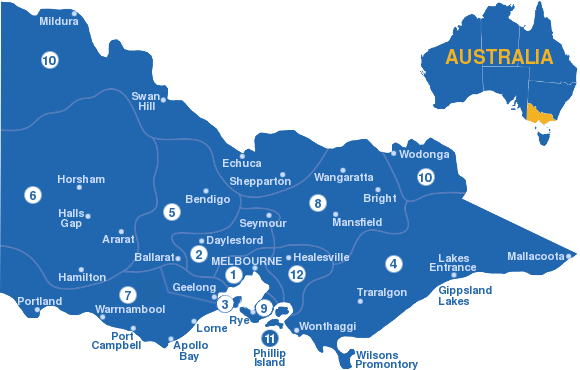 Regions, cities & towns - Travel Victoria: accommodation & visitor guide