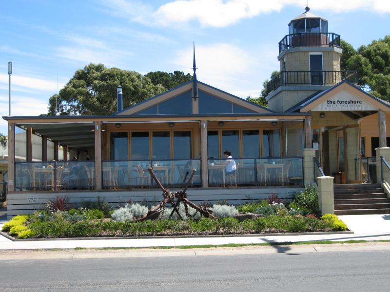 Rhyll - Shops and coast along Beach Road between Reid Street and boat ramp: The Foreshore Restaurant, Beach Rd