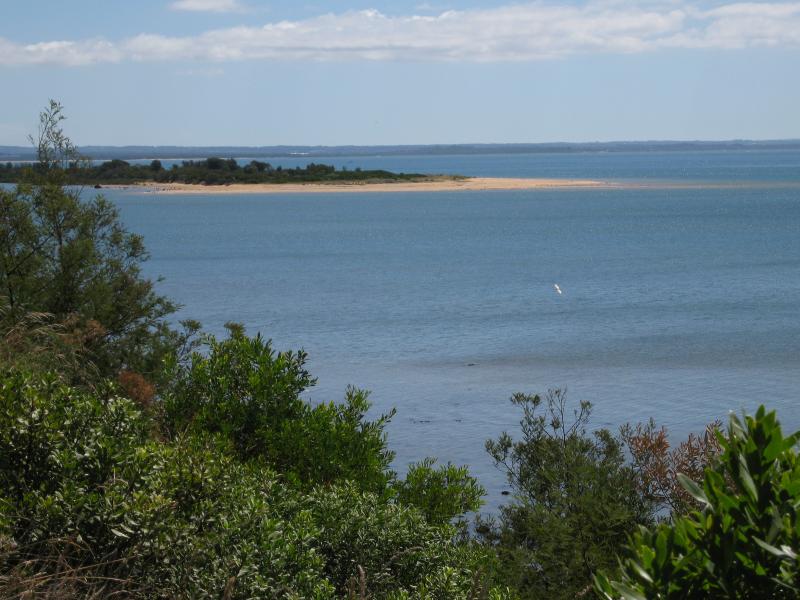 Rhyll - Lady Nelson Point, parkland at the northern end of Beach Rd: View north-west towards Observation Point