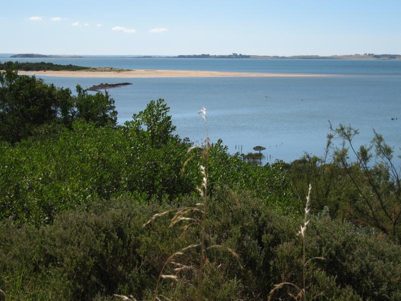 Rhyll - Rhyll Inlet: View north-west across Rhyll Inlet towards Observation Point from northern end of Walton St