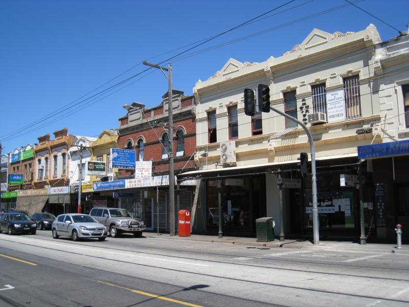 Richmond - Victoria Street: Shops along south side of Victoria St near Charles St