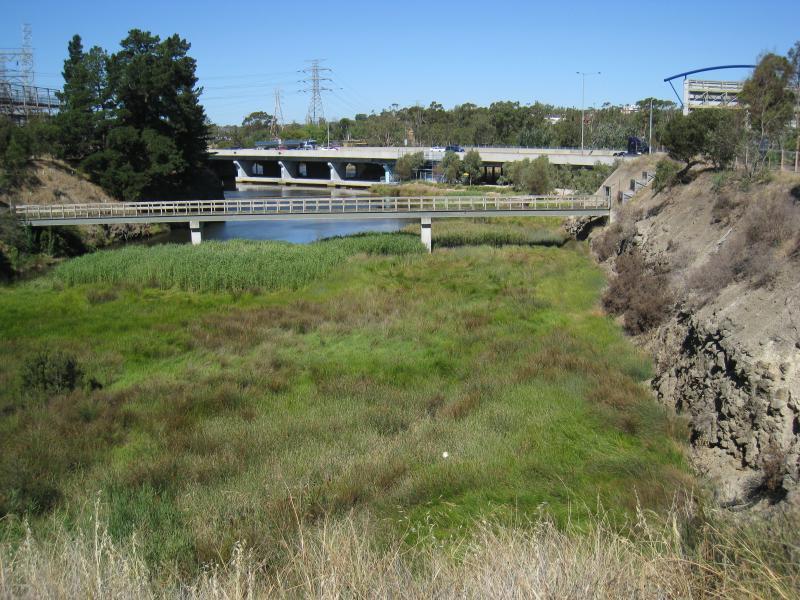 Richmond - McConchie Reserve, wetlands and Burnley Harbour, end of Mary Street: View east through wetlands towards Burnley Harbour