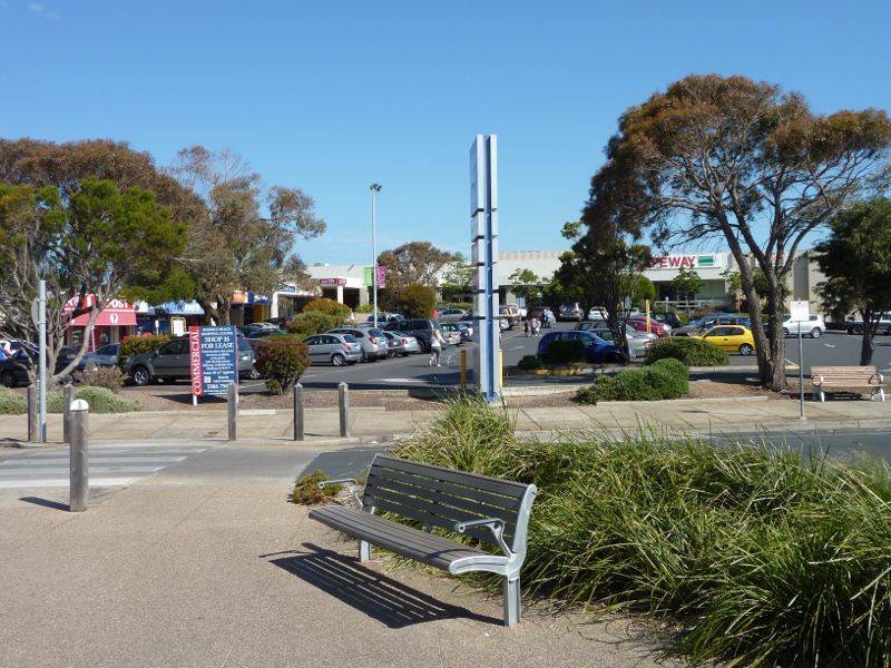 Rosebud - Shops and commercial centre, Point Nepean Road - View south across Pt Nepean Rd towards Rosebud Beach Shopping Centre