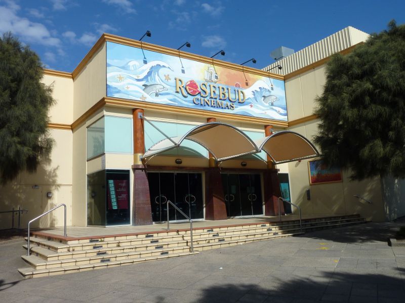 Rosebud - Shops and commercial centre, Point Nepean Road: Entrance to Rosebud Cinemas, Wannaeue Pl