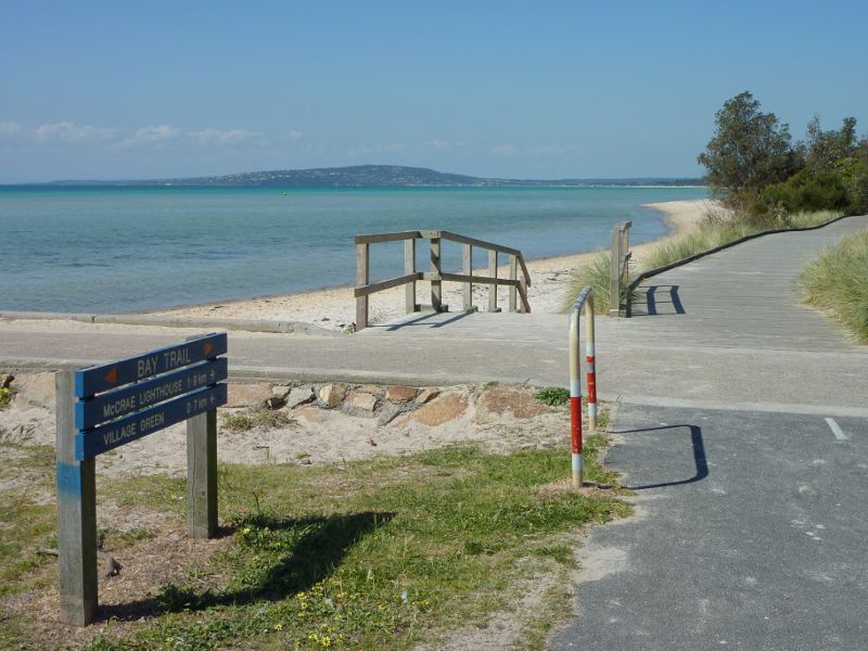 Rosebud - Rosebud Pier, Jetty Road - View east along Bay Trail at entrance to pier