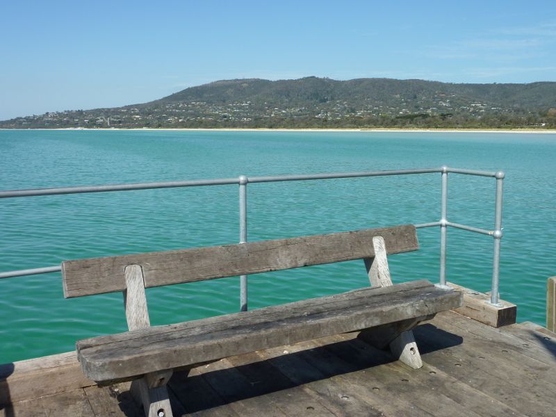 Rosebud - Rosebud Pier, Jetty Road: View from end of pier towards Arthurs Seat