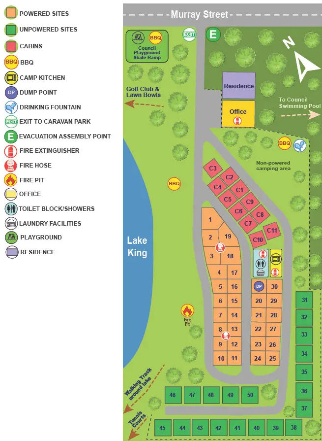 BIG4 Rutherglen Holiday Park - Park map