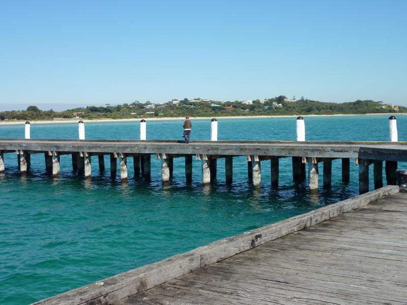 Rye - Views of foreshore, beach and bay from Rye Pier: View south-west towards coast from northern end of pier