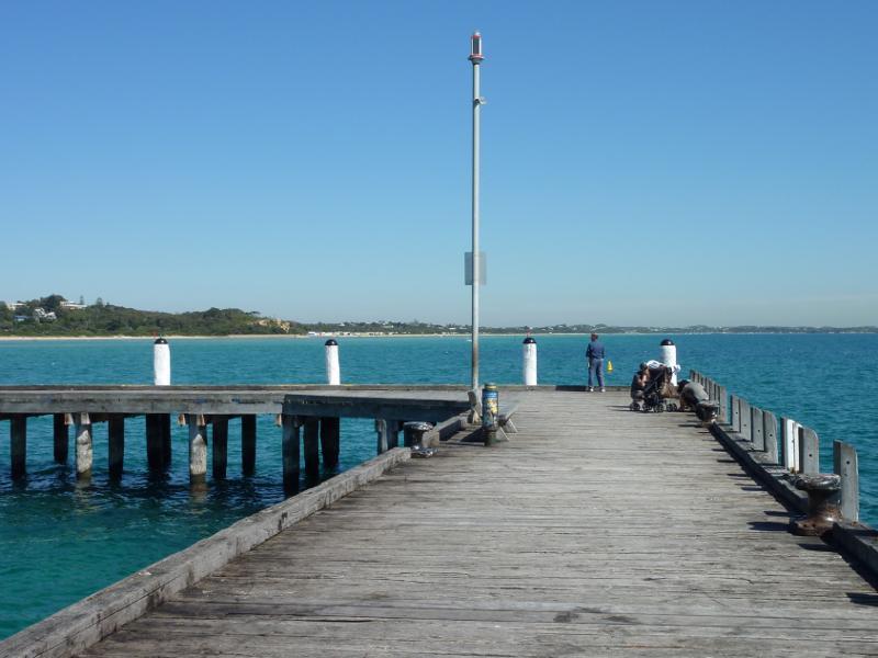 Rye - Views of foreshore, beach and bay from Rye Pier: Westerly view along northern arm of pier