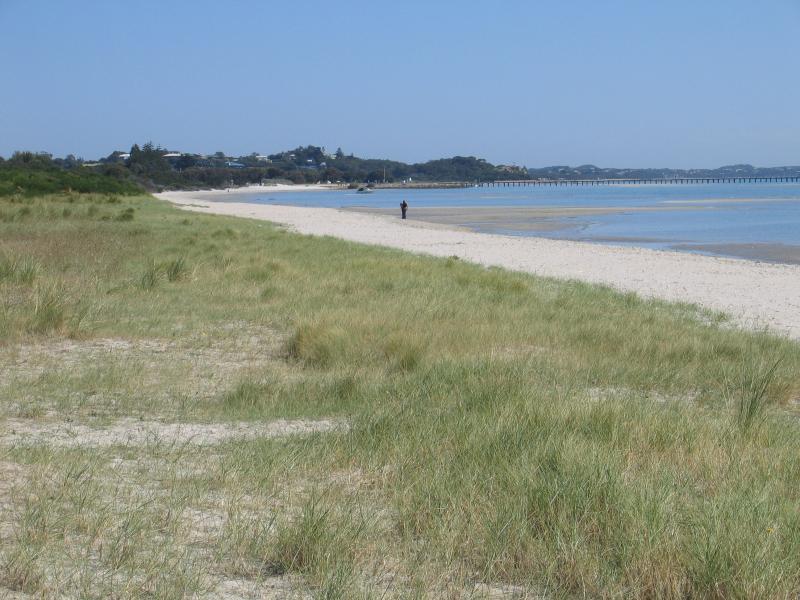 Rye - Coast around Rye Yacht Club: View west along foreshore