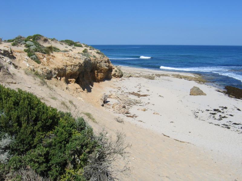 Rye - Number 16 Beach, Tasman Drive at Browns Road: View east along beach