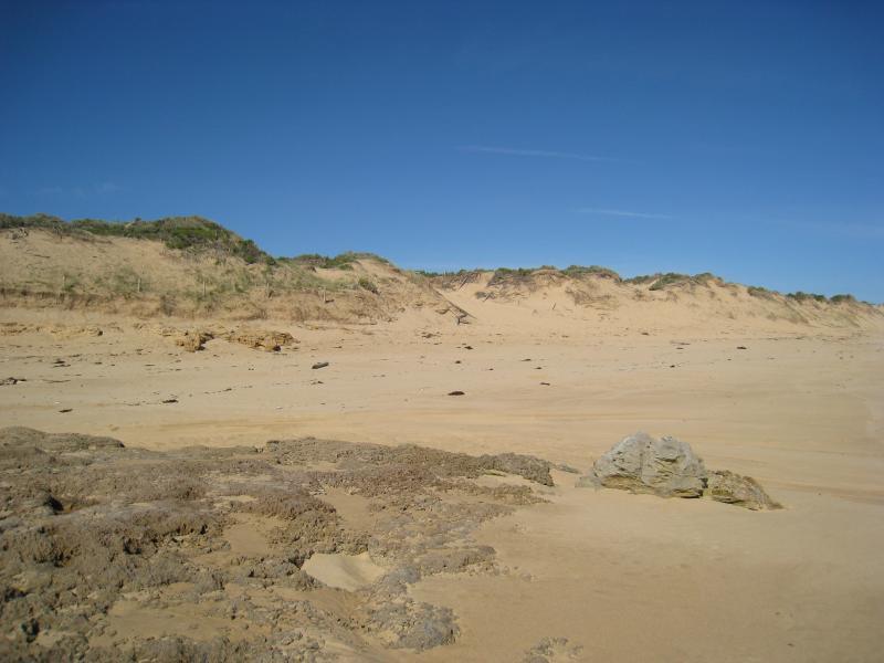 Rye - St Andrews Ocean Beach, Paradise Drive at St Andrews Beach: Sand dunes along beach