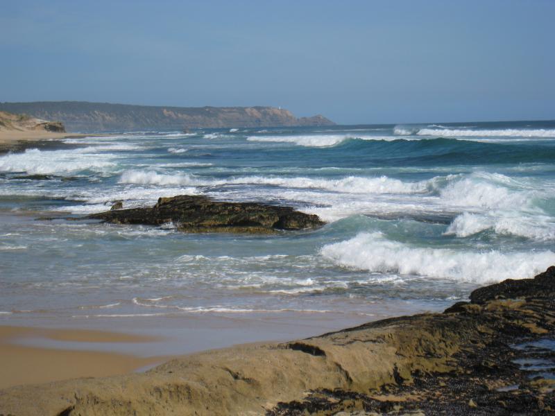 Rye - St Andrews Ocean Beach, Paradise Drive at St Andrews Beach: View across sea towards Cape Schanck