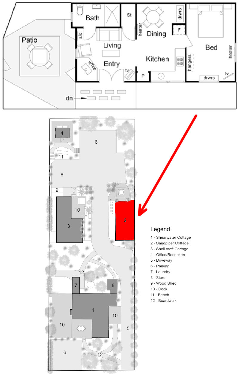 Blue Moon Cottages - Floor plan