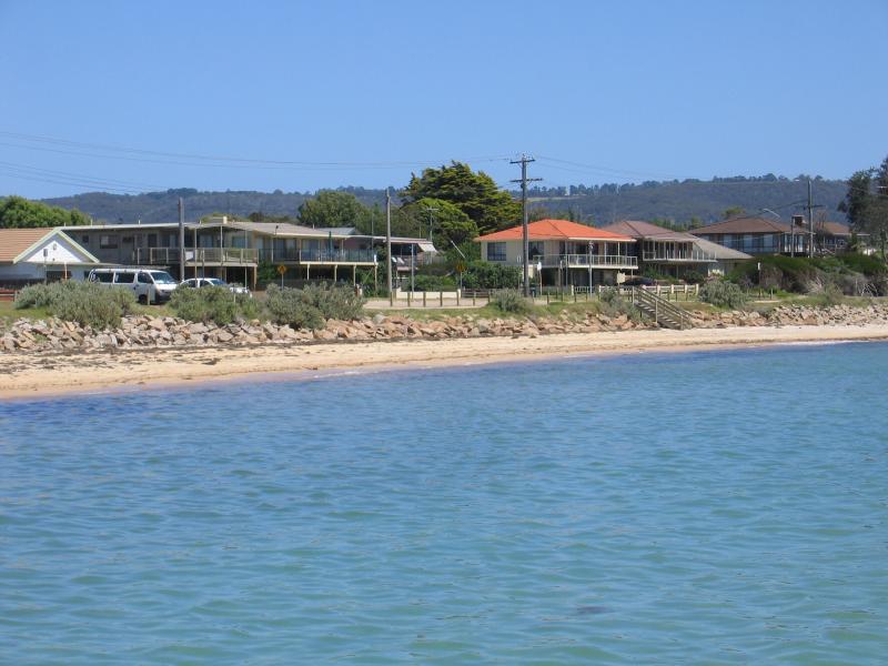 Safety Beach - Jetty and boat ramp area: View south along coast from jetty