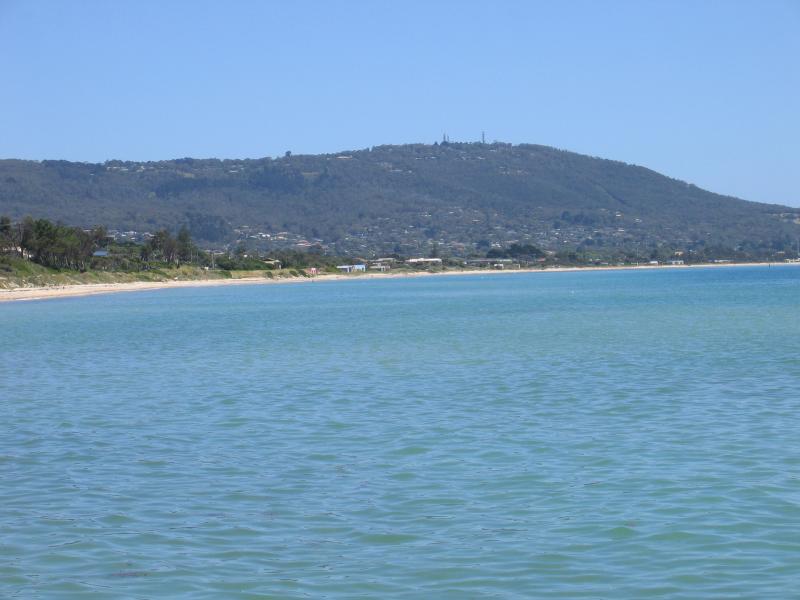 Safety Beach - Jetty and boat ramp area: View south along coast towards Arthurs Seat from jetty