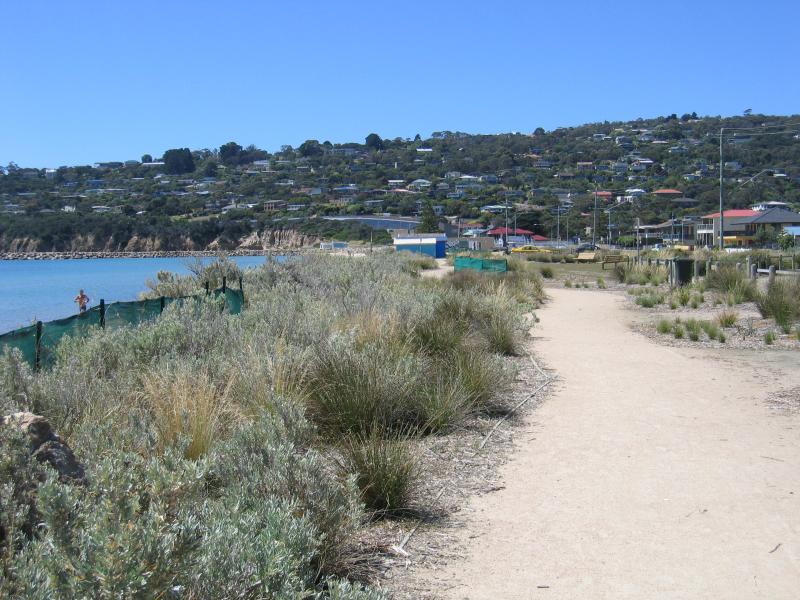 Safety Beach - Beach, coast and foreshore: View north along foreshore from north of Victoria St