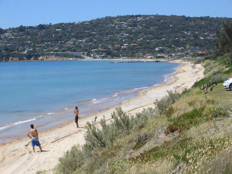 Safety Beach - Beach, coast and foreshore: View north along coast from opposite Link Dr