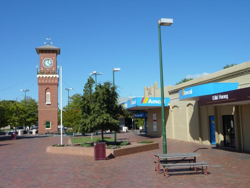 Sale - Commercial centre and shops, Cunninghame Street and Raymond Street: View east along Cunninghame St Mall towards Raymond St