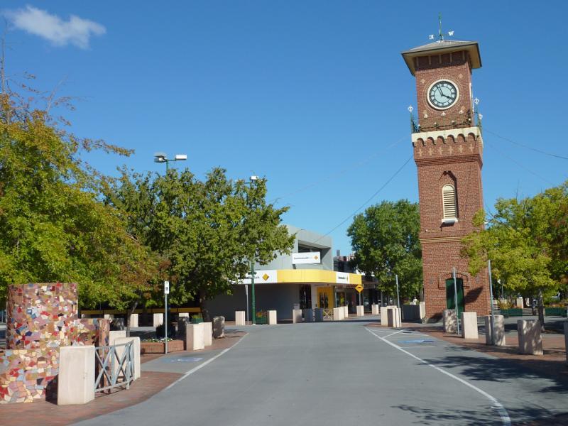 Sale - Commercial centre and shops, Cunninghame Street and Raymond Street: View south along Raymond St towards Cunninghame St