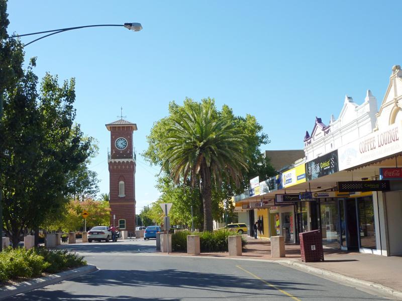 Sale - Commercial centre and shops, Cunninghame Street and Raymond Street: View north along Raymond St towards Cunninghame St