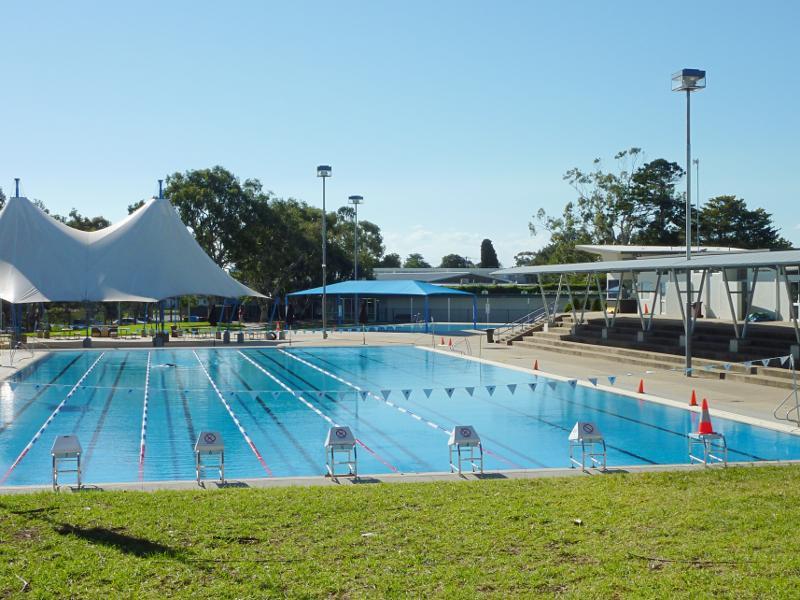 Sale - Around the town: Pool at Aqua Energy sports centre viewed from botanic gardens