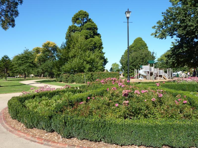 Sale - Botanic Gardens: View across floral circle towards playground