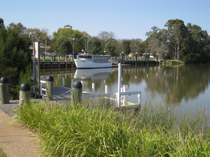 Sale - Port of Sale precinct, Canal Road and McMillan Street along Flooding Creek: View east along canal near eastern end of Canal Rd