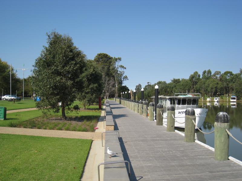Sale - Port of Sale precinct, Canal Road and McMillan Street along Flooding Creek: View south-east along canal from park at McMillan St