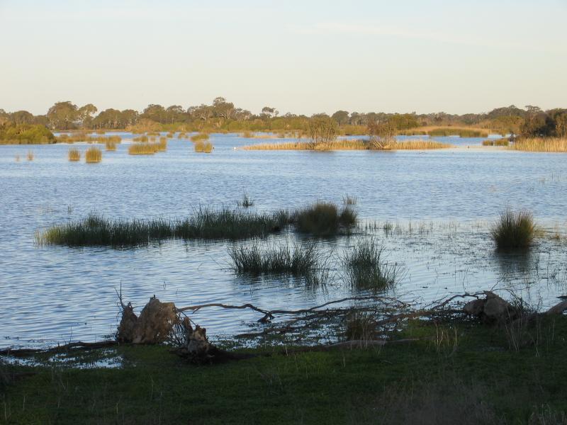 Sale - Historic Swing Bridge area, South Gippsland Highway south of Sale: View of wetlands at turn-off to swing bridge