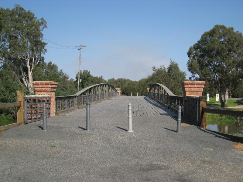 Sale - Historic Swing Bridge area, South Gippsland Highway south of Sale: View south across swing bridge