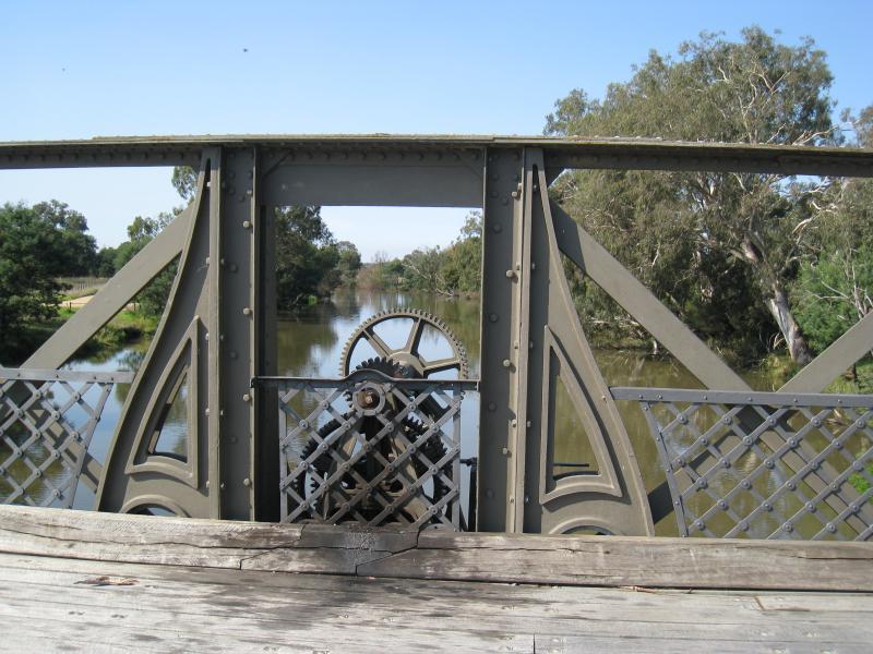 Sale - Historic Swing Bridge area, South Gippsland Highway south of Sale: Machinery on eastern side of swing bridge