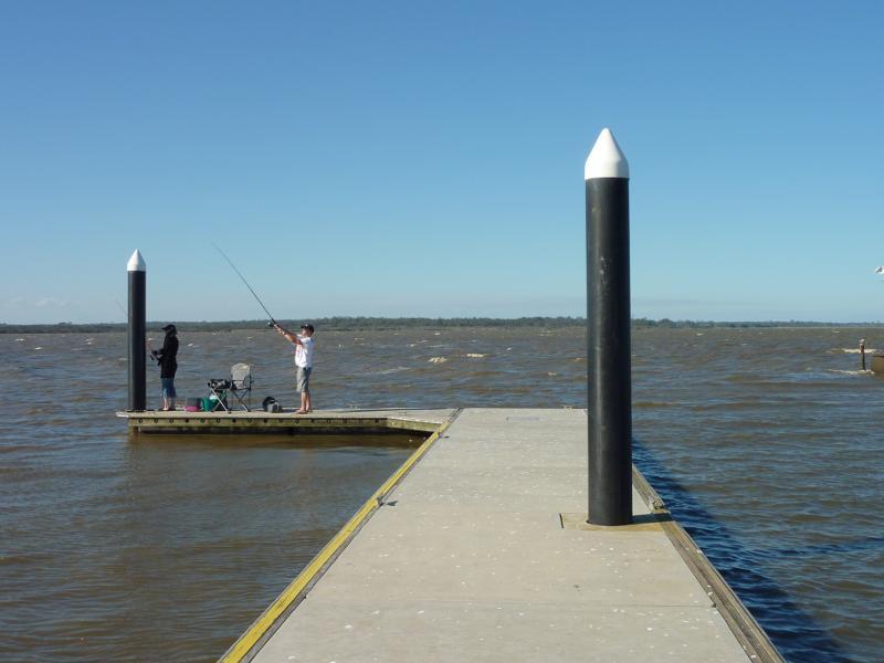 Sale - Marlay Point and foreshore reserve, Lake Wellington: View towards end of jetty