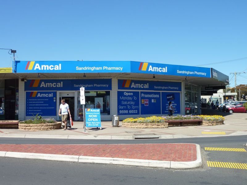 Sandringham - Shops and commercial centre, Bay Road, Station Street and Melrose Street: Corner of Bay St and Station St