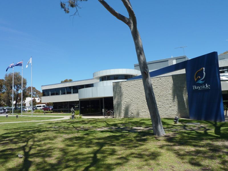 Sandringham - Bayside City Council and surrounding park, Royal Avenue - Entrance to council offices