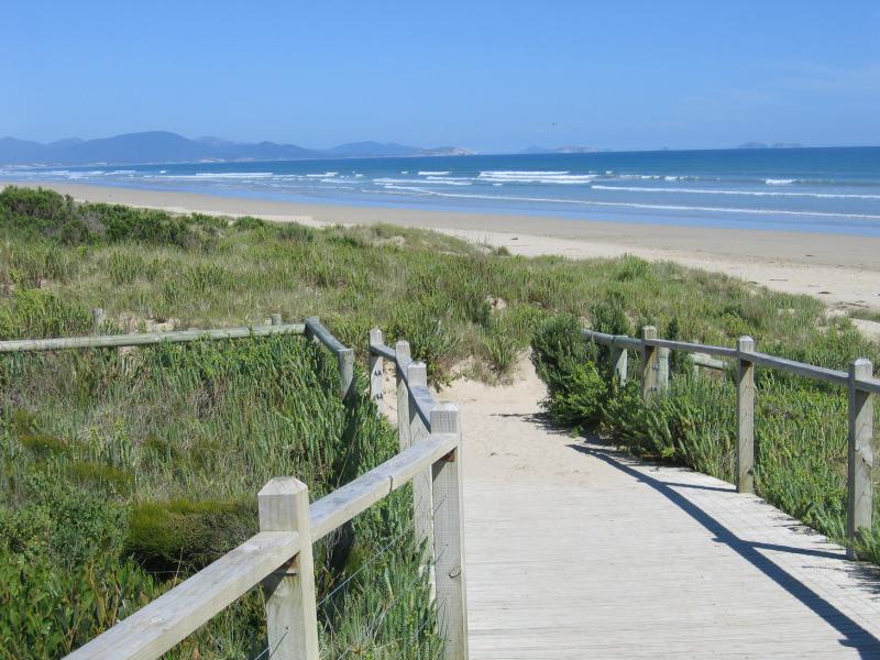 Sandy Point - Foreshore Reserve and beach at Surfers Walk: View south-east along coast
